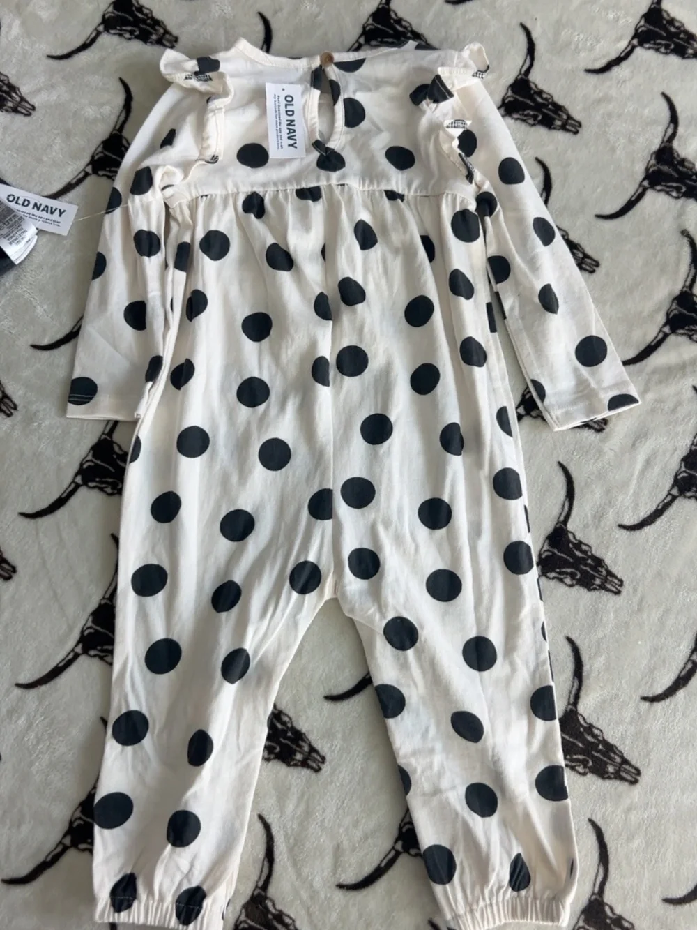 NWT Old Navy Baby Girl Polka Dot Romper Heart Bib Set 18-24M